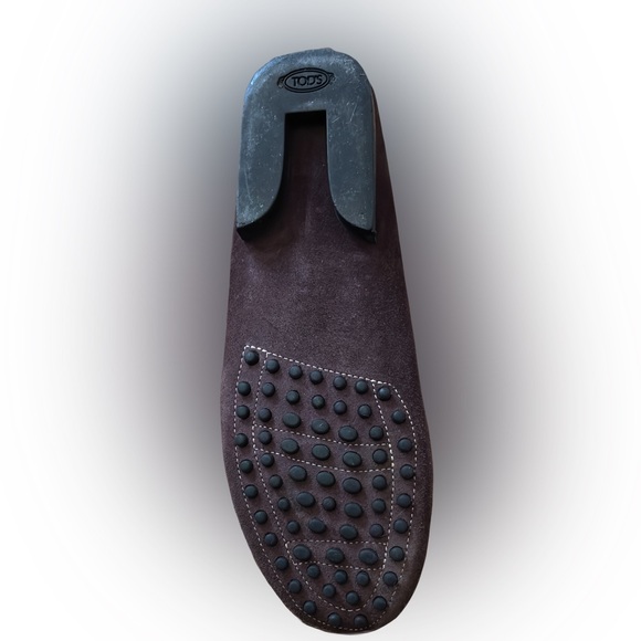 TODS’S Burgundy Suede Gommino Loafers - Ladies Sz 38 - Picture 7 of 8